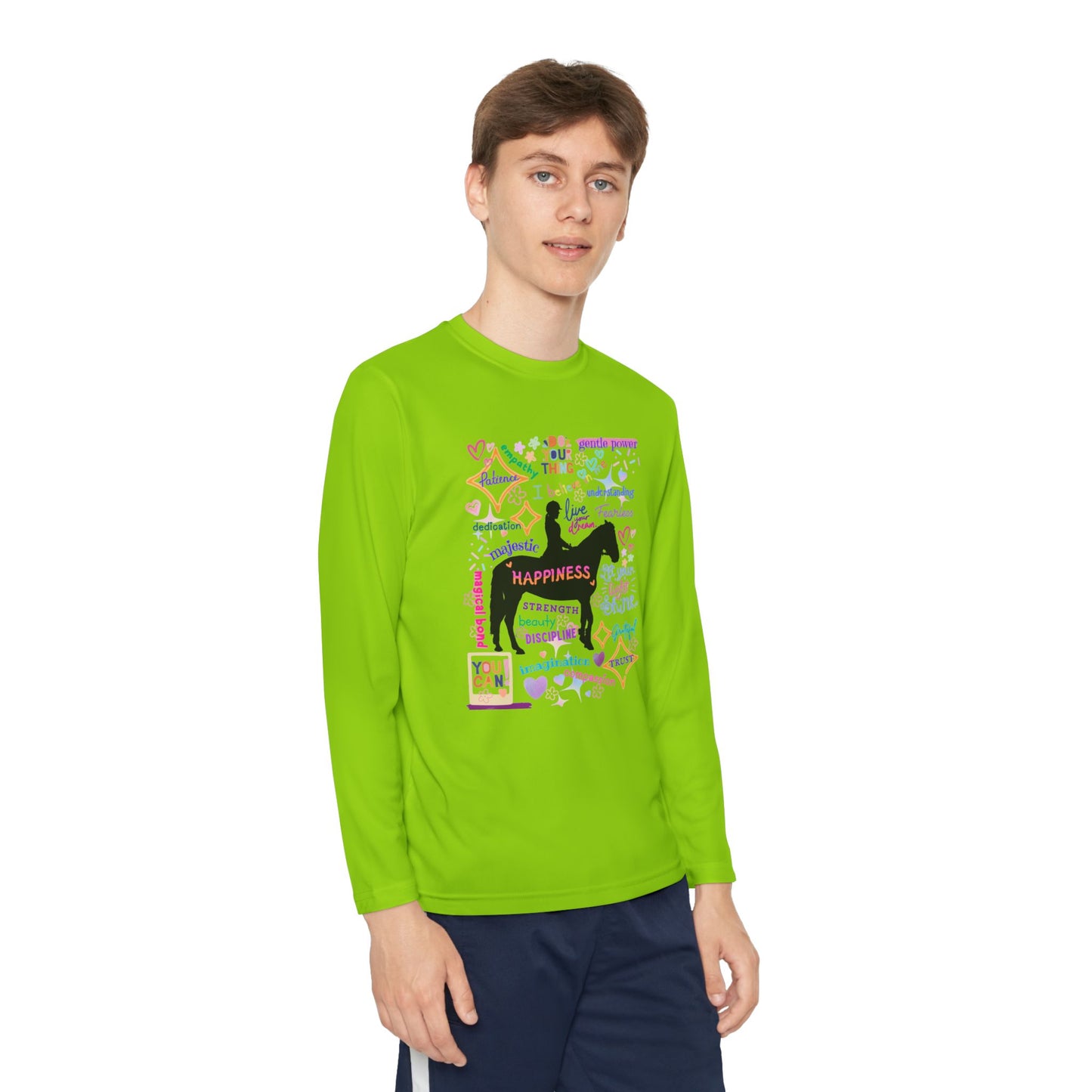Tee - Long Sleeve (Youth) - Equestrian Positive Affirmations