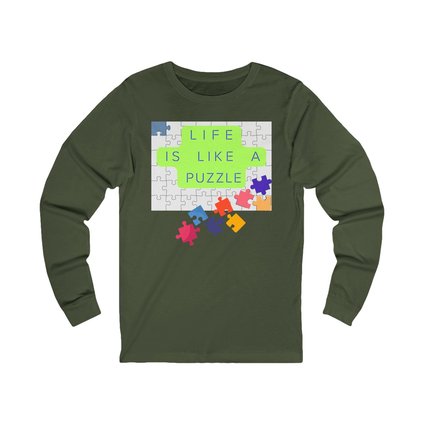 Tee - Long Sleeve (Adult) - Life is Like a Puzzle