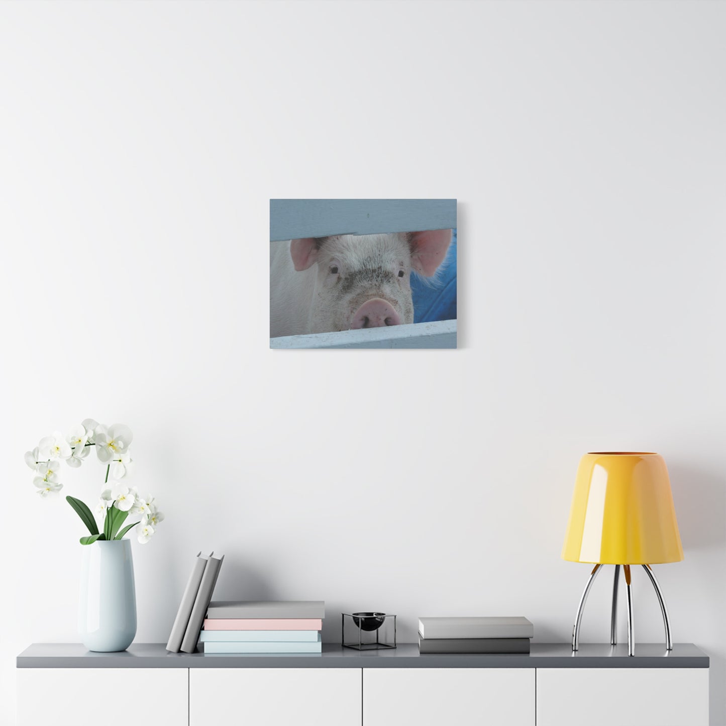 Canvas Print - Peekaboo Pig (original photograph by Kind River Studio)