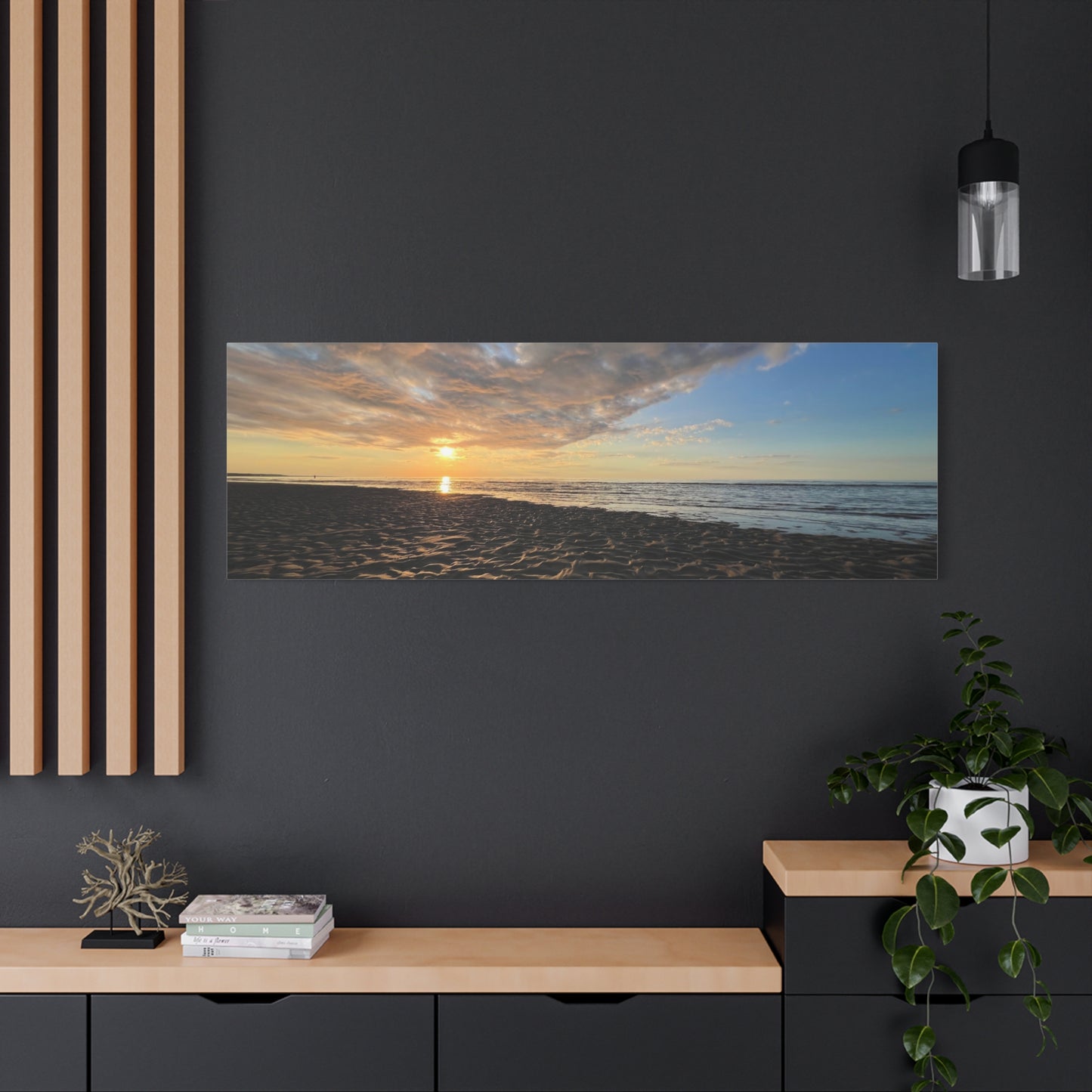 Canvas Print - Sunset Beach Textured Seascape Cape Cod (original photograph by Kind River Studio)