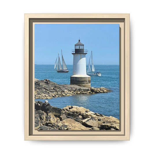 Coastal Lighthouse Canvas Framed Print (original photograph by Kind River Studio)