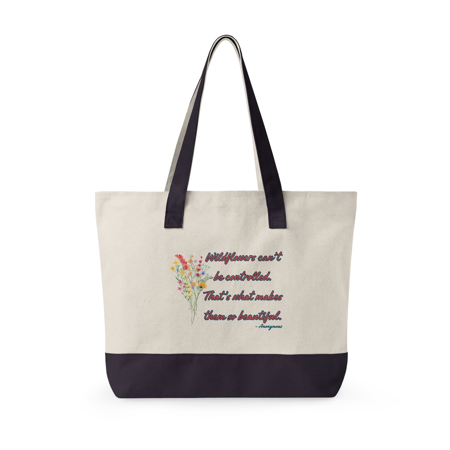 Wildflowers Zippered Canvas Tote