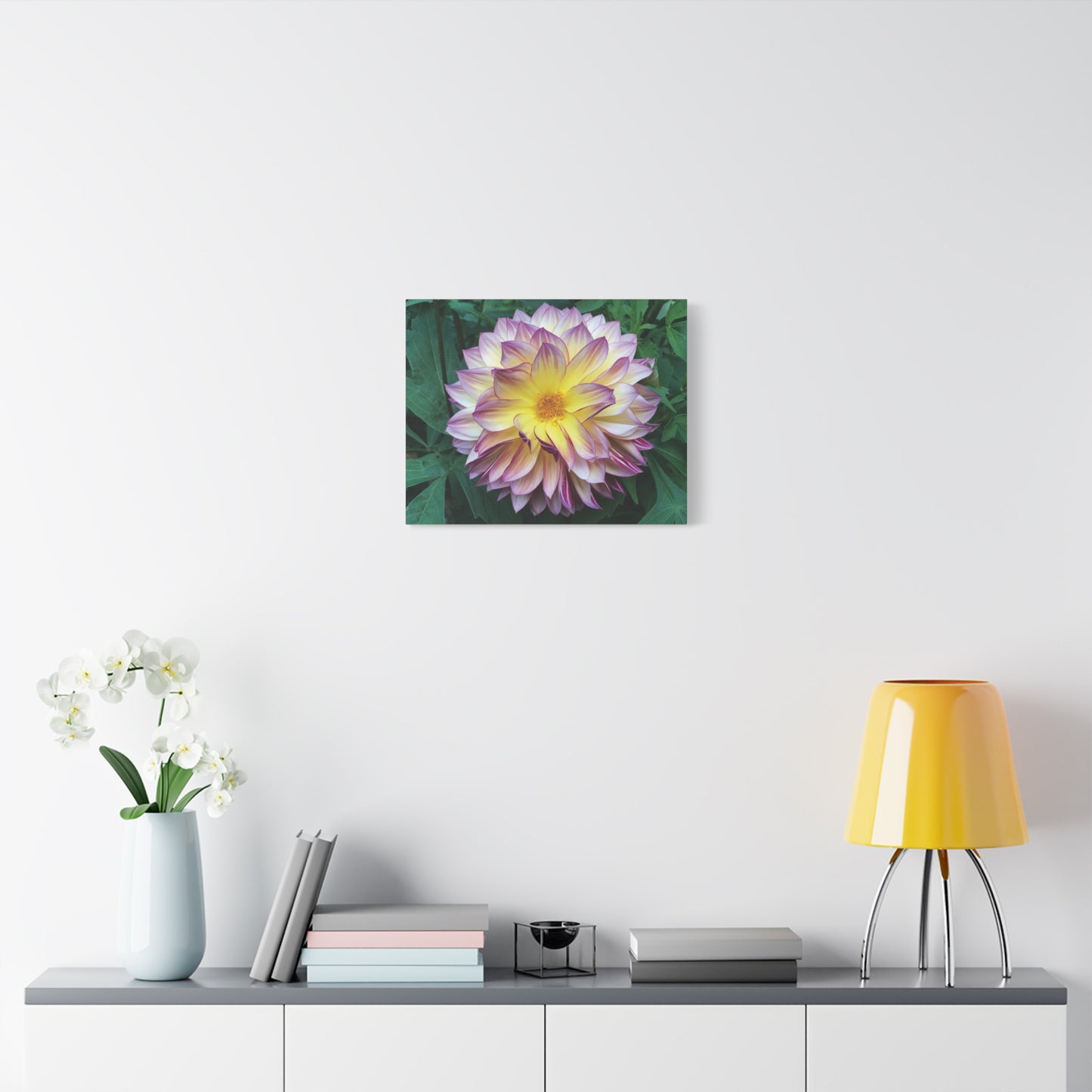 Pale Purple Dahlia Canvas Print (original photograph by Kind River Studio)