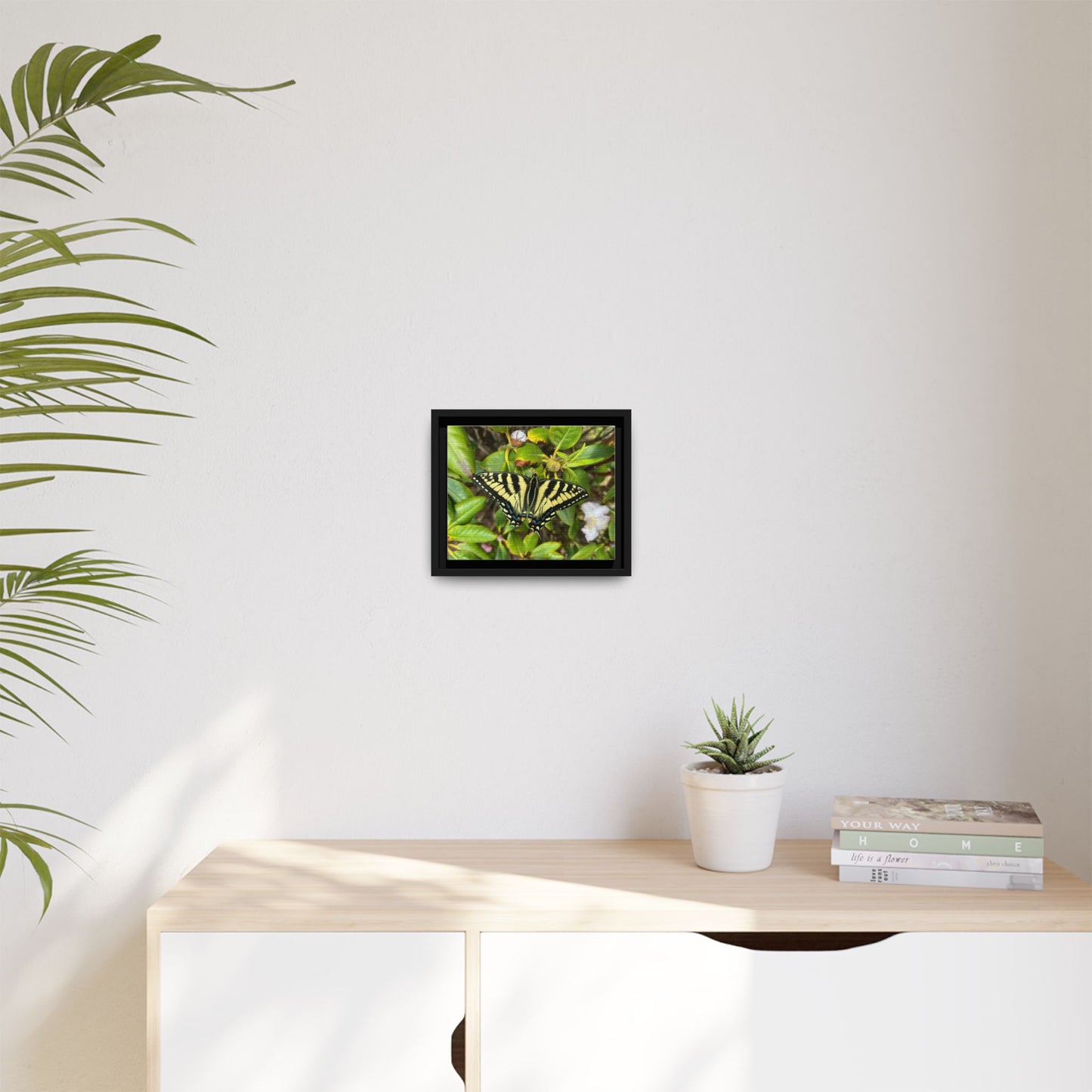 Canvas Print in Frame - Eastern Tiger Swallowtail on Rhodie (original photograph by Kind River Studio)