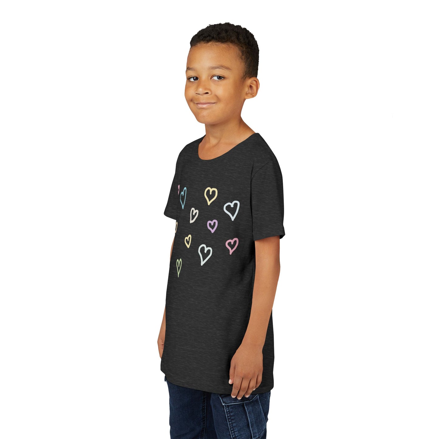 Pastel Hand Drawn Hearts Tee (Youth)
