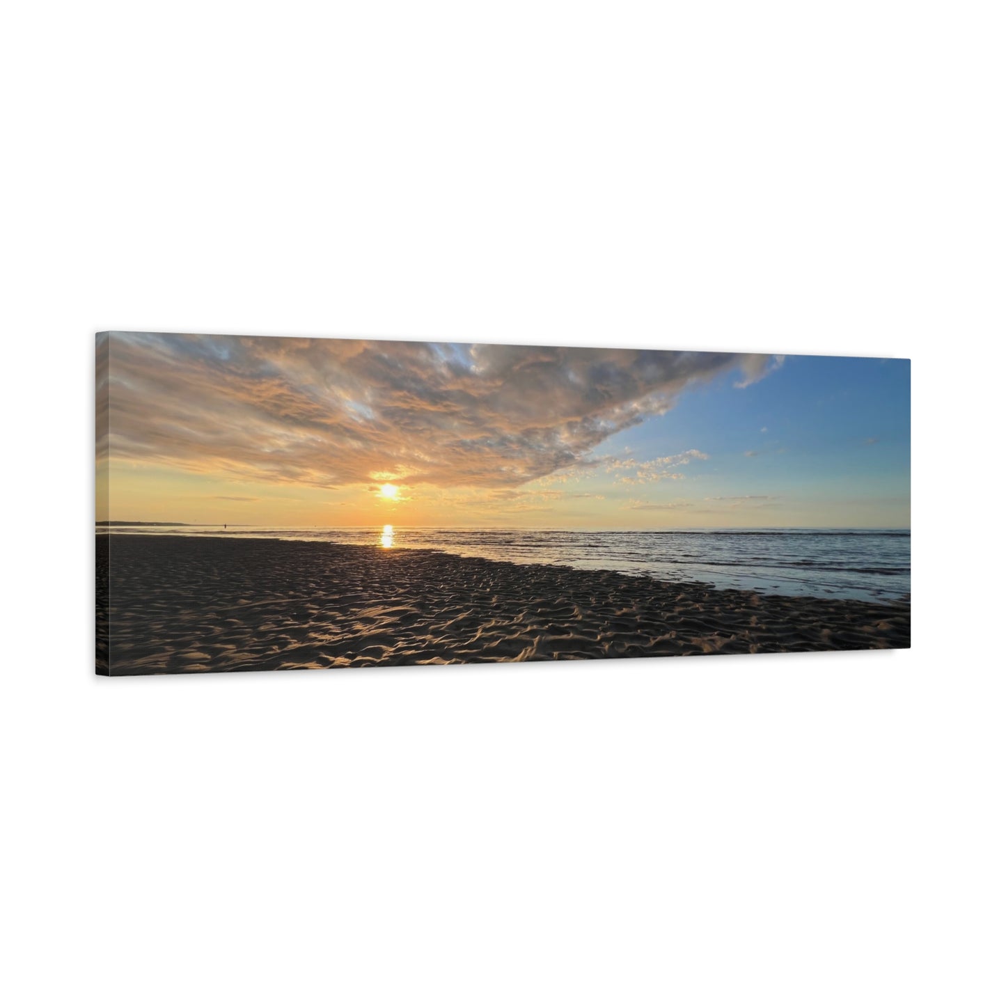 Canvas Print - Sunset Beach Textured Seascape Cape Cod (original photograph by Kind River Studio)