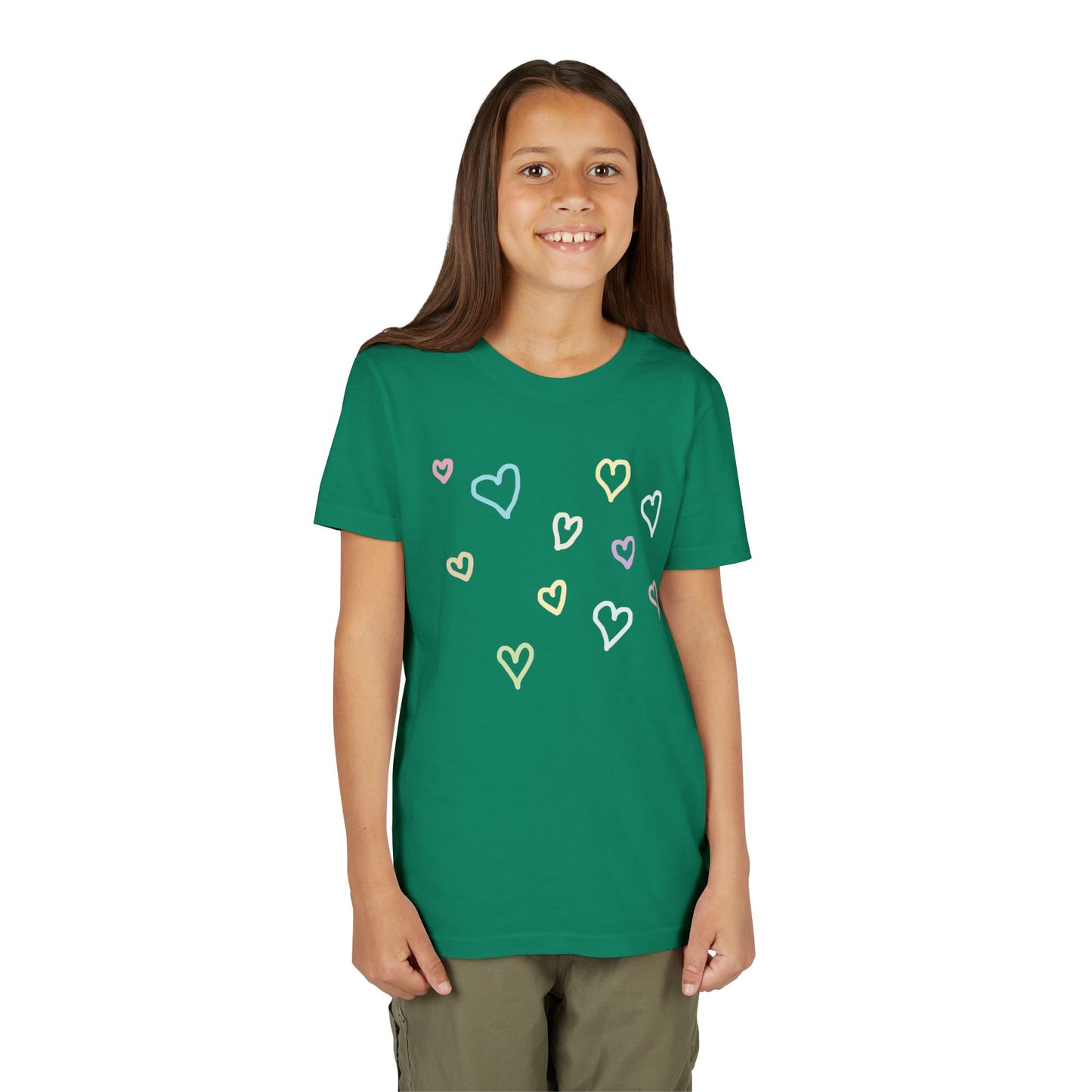 Pastel Hand Drawn Hearts Tee (Youth)
