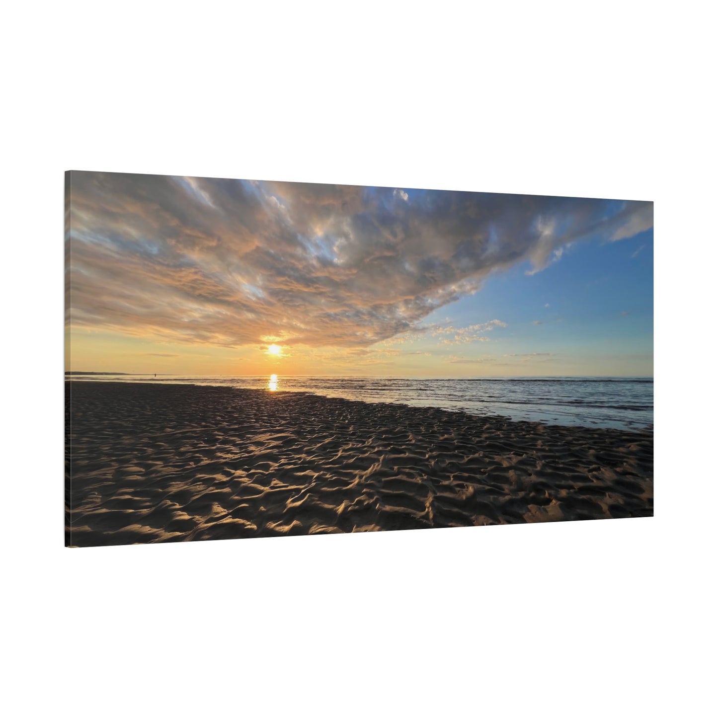 Canvas Print - Sunset Beach Textured Seascape Cape Cod (original photograph by Kind River Studio)