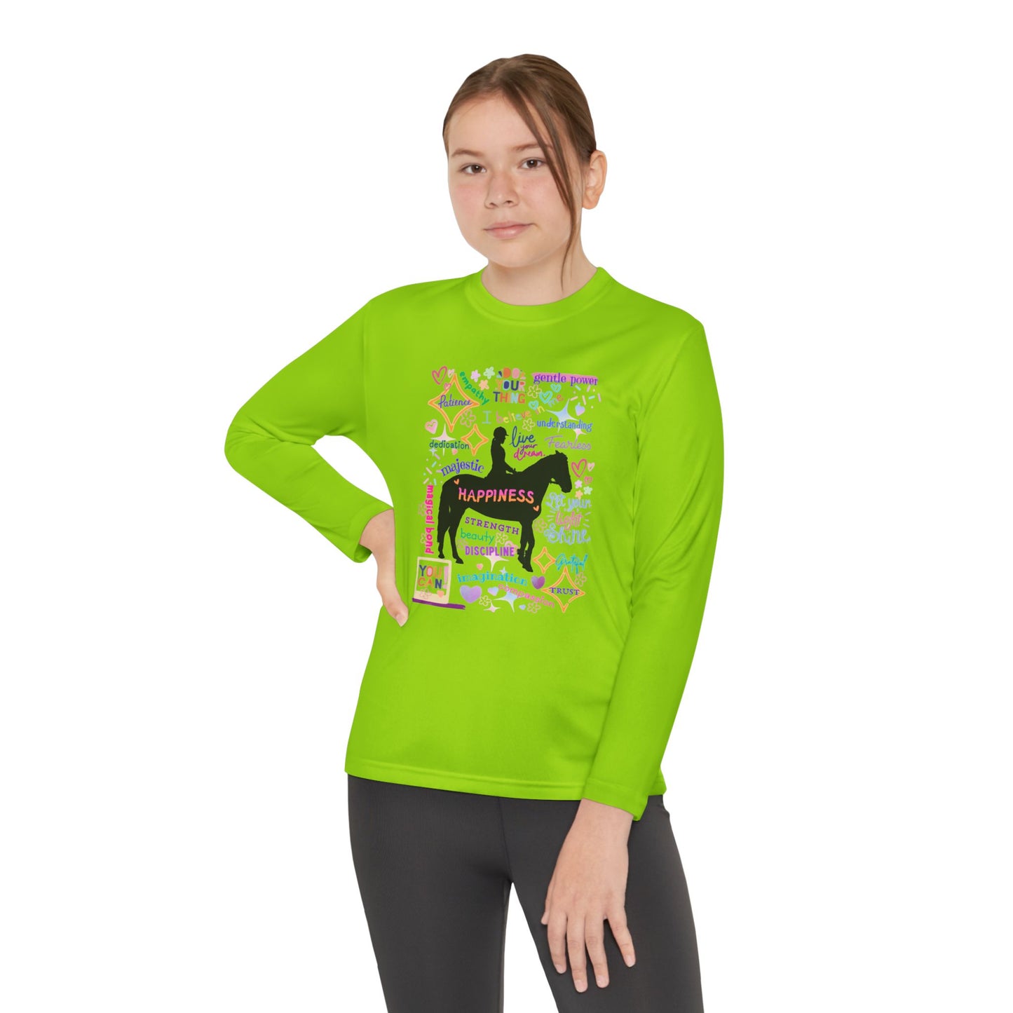 Tee - Long Sleeve (Youth) - Equestrian Positive Affirmations
