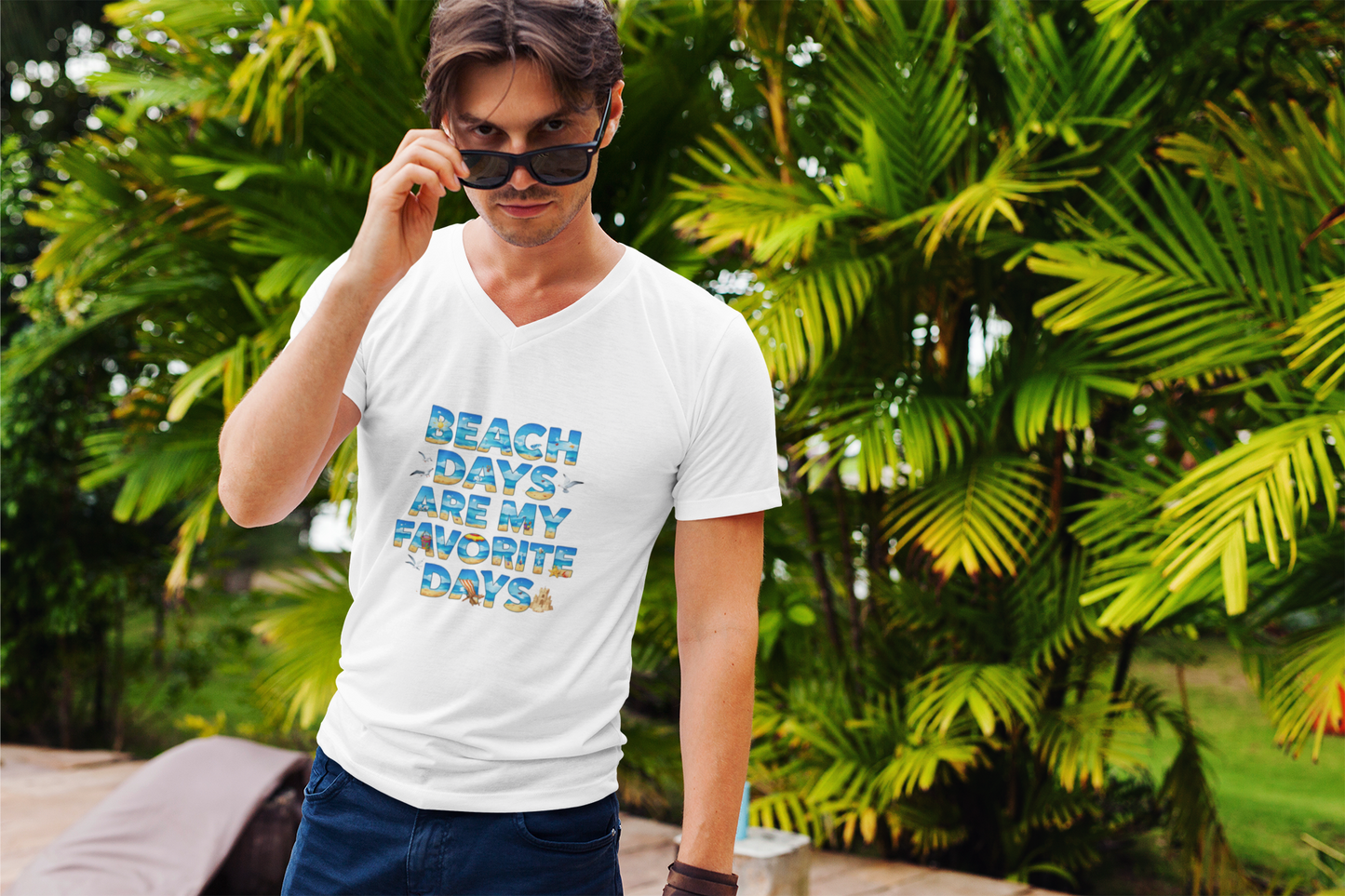 Beach Days V-Neck Tee (Adult)