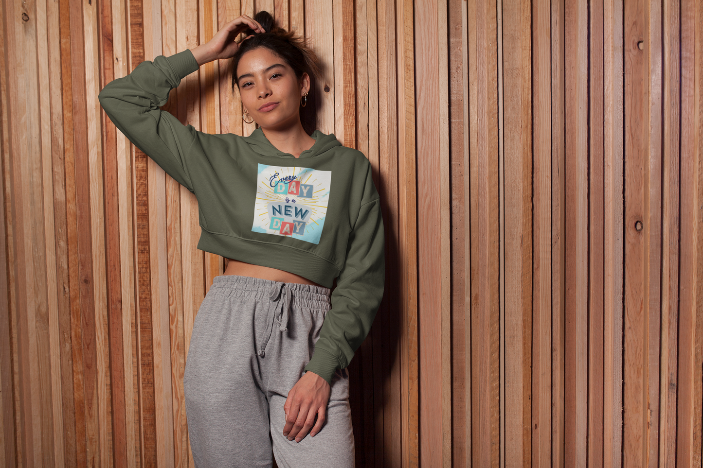 Every Day is a New Day Cropped Hoodie (Adult)