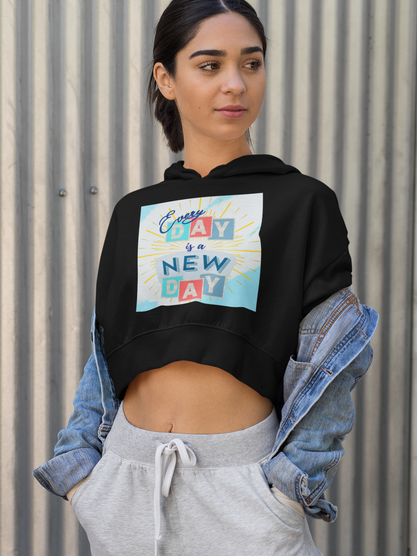 Every Day is a New Day Cropped Hoodie (Adult)