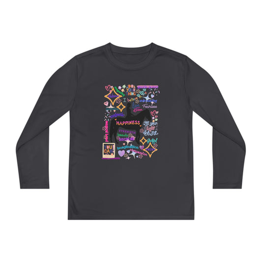 Tee - Long Sleeve (Youth) - EquestrianPositive Affirmations