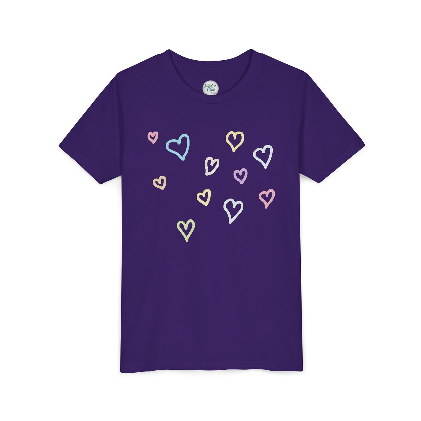 Pastel Hand Drawn Hearts Tee (Youth)