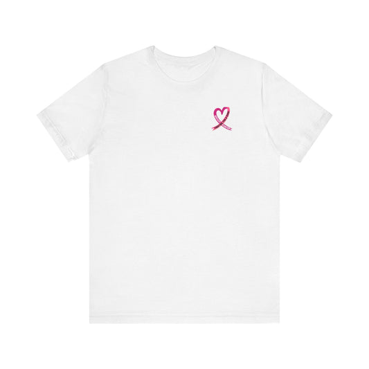 Tee - Short Sleeve (Adult) - Heart Ribbon Breast Cancer