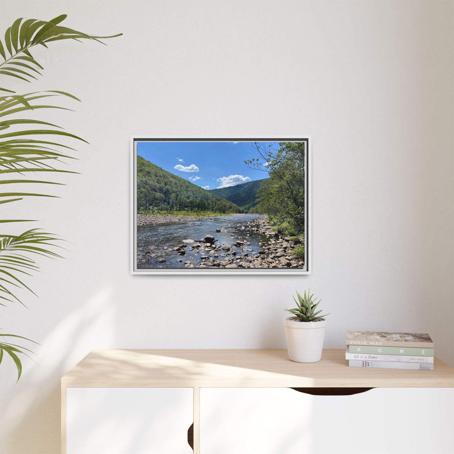 Canvas Print in Frame - Sparkling Riverside (original photograph by Kind River Studio)
