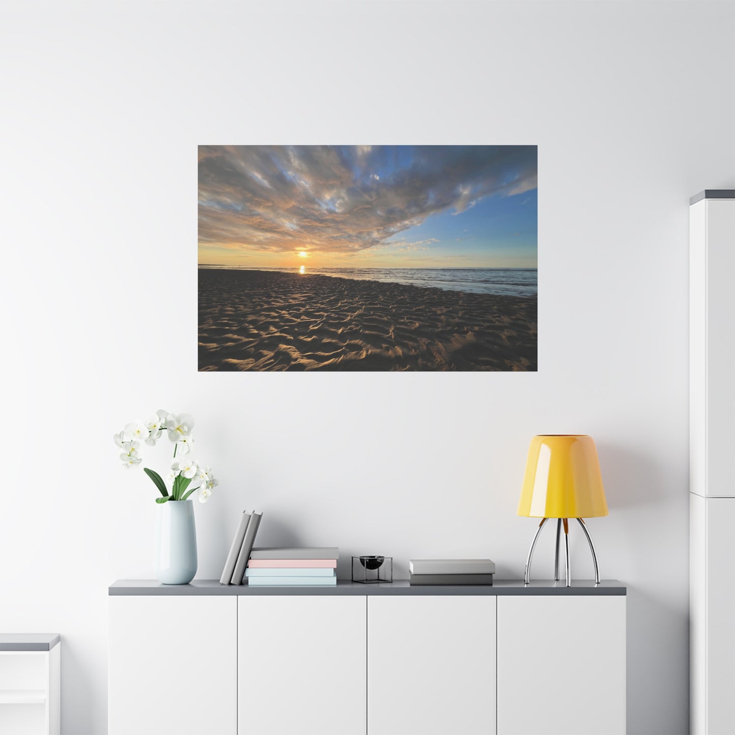 Canvas Print - Sunset Beach Textured Seascape Cape Cod (original photograph by Kind River Studio)