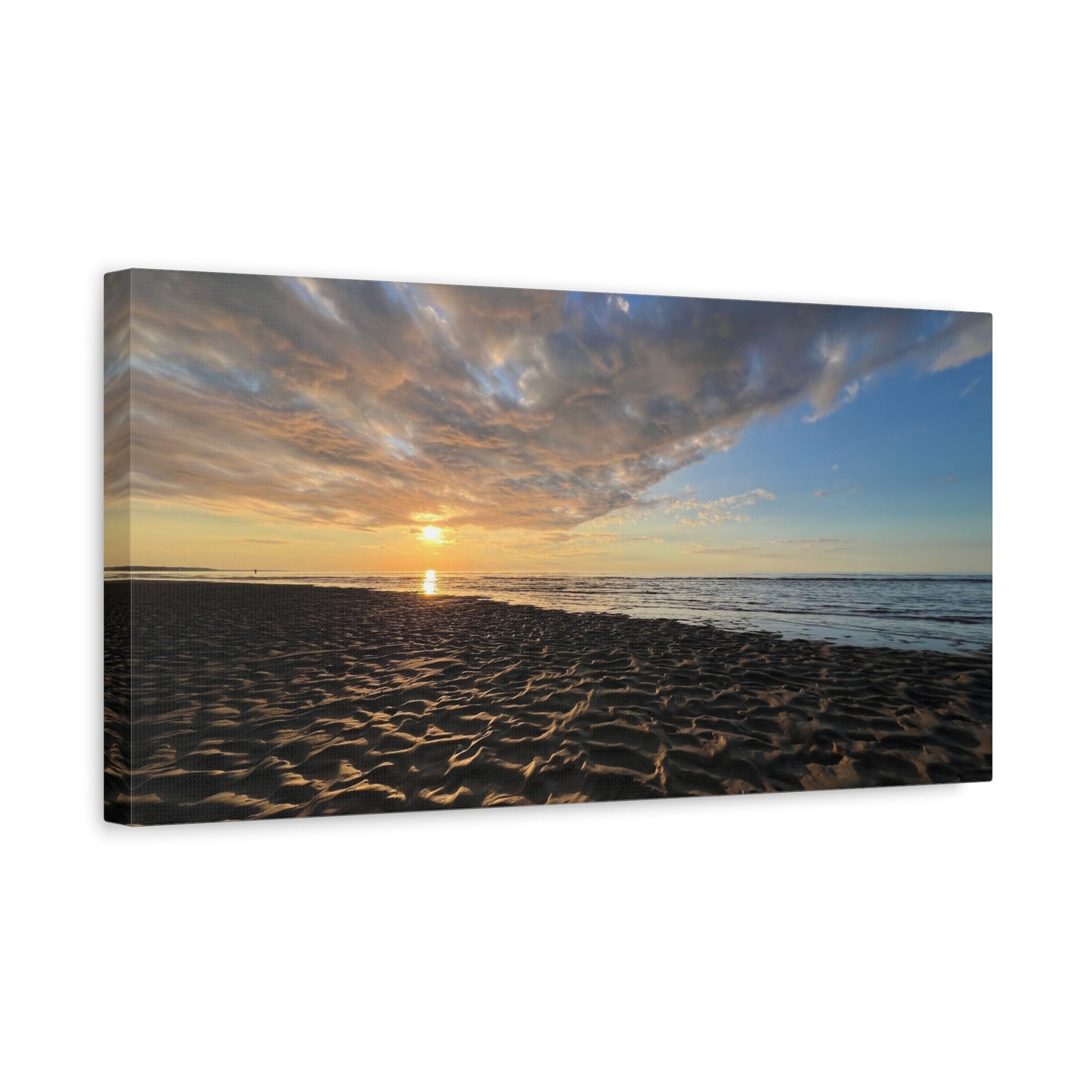 Canvas Print - Sunset Beach Textured Seascape Cape Cod (original photograph by Kind River Studio)