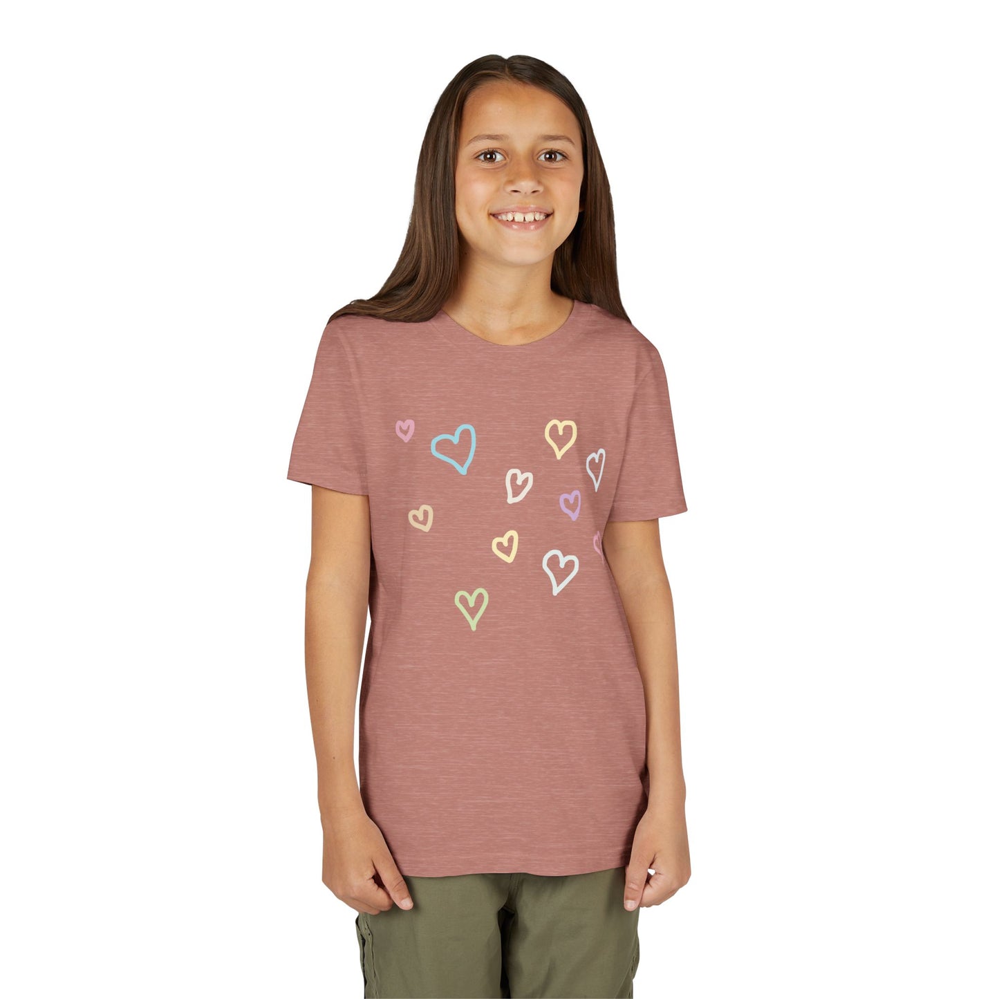 Pastel Hand Drawn Hearts Tee (Youth)