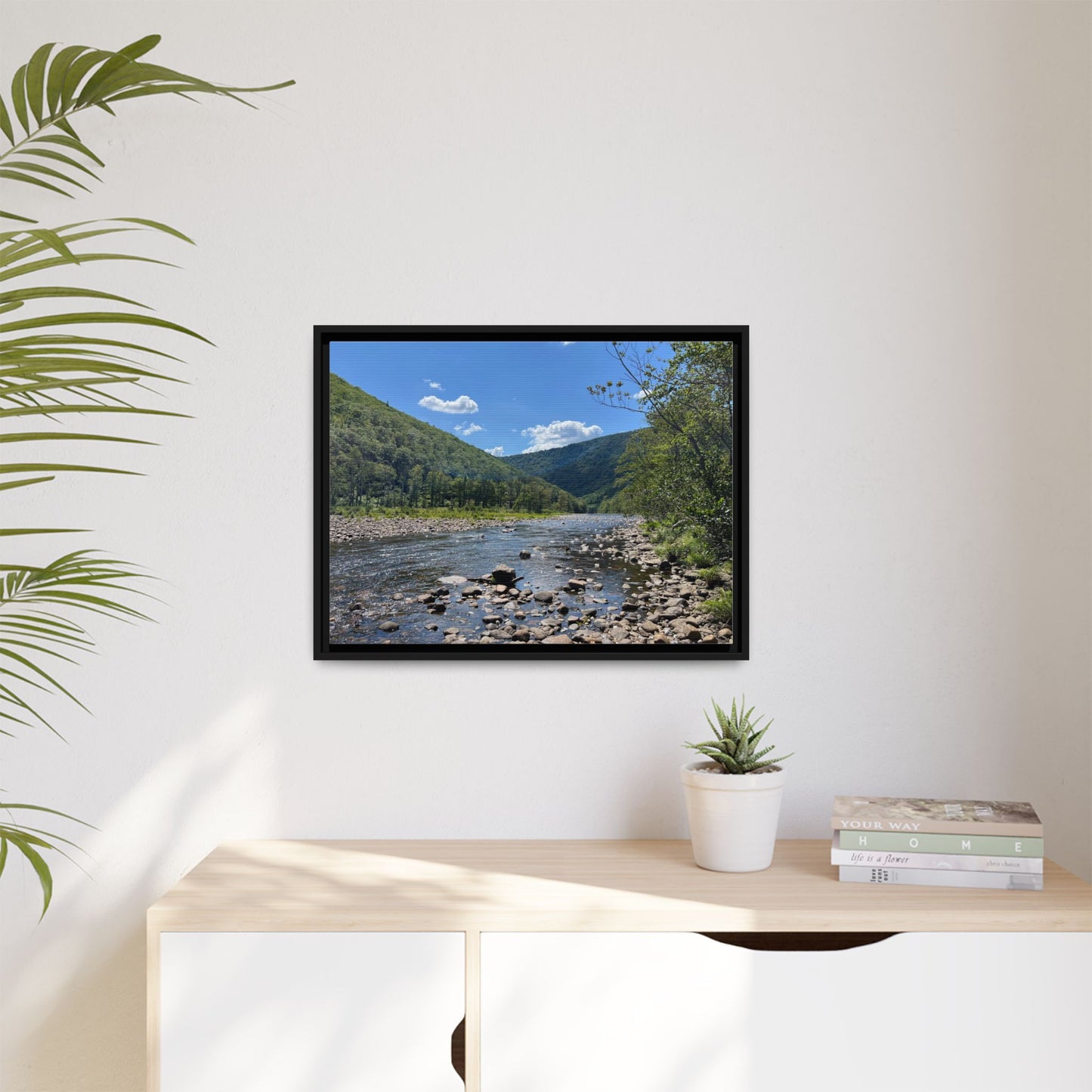 Canvas Print in Frame - Sparkling Riverside (original photograph by Kind River Studio)