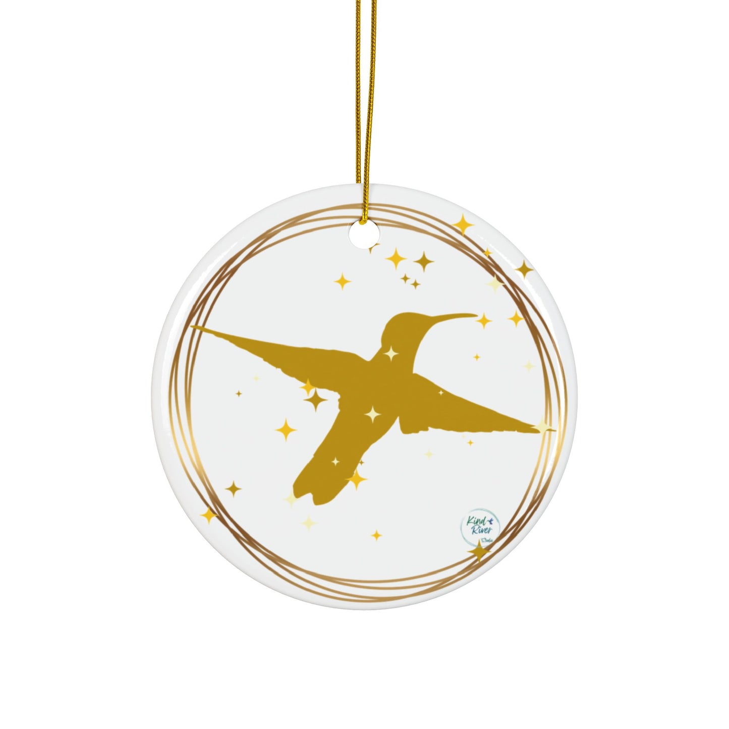 Ornament (Ceramic | Round) - Hummingbird