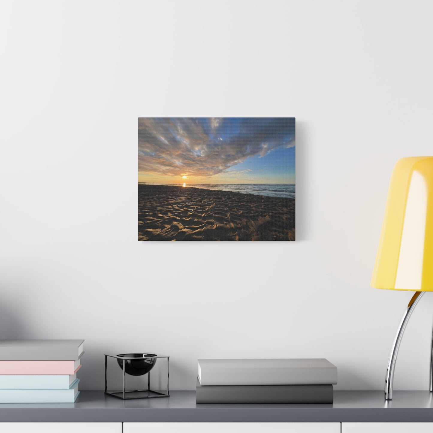 Canvas Print - Sunset Beach Textured Seascape (original photograph by Kind River Studio)
