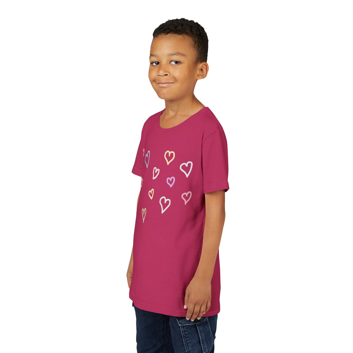 Pastel Hand Drawn Hearts Tee (Youth)