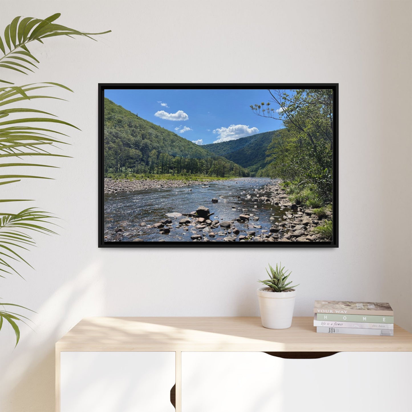 Canvas Print in Frame - Sparkling Riverside (original photograph by Kind River Studio)