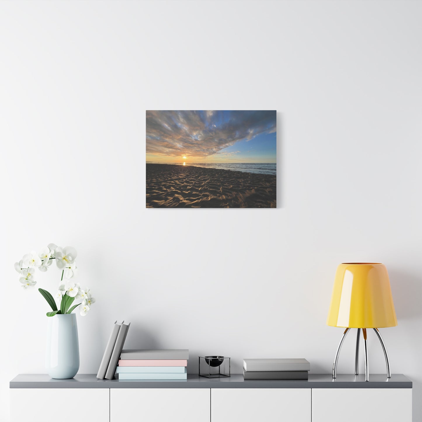 Canvas Print - Sunset Beach Textured Seascape (original photograph by Kind River Studio)