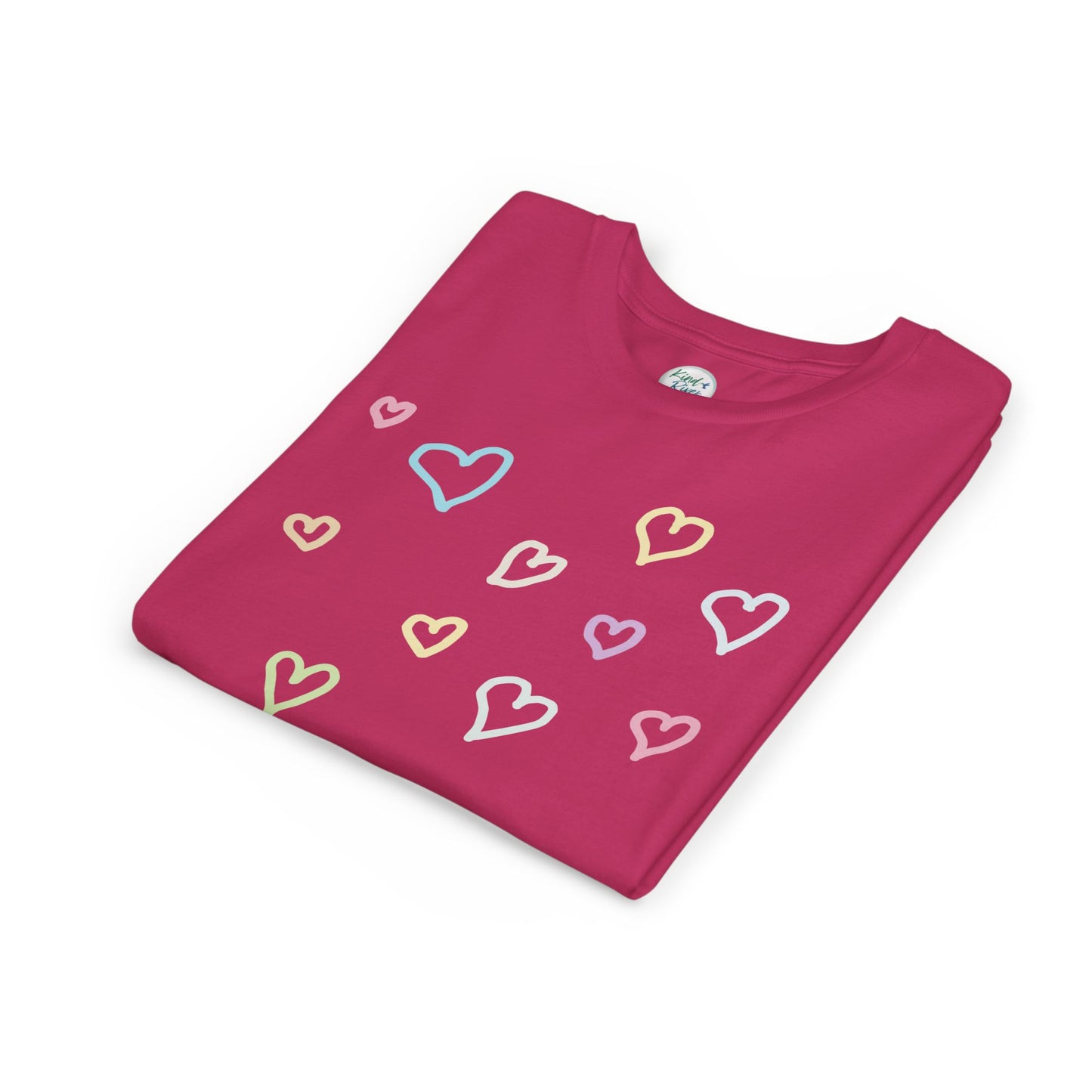 Pastel Hand Drawn Hearts Tee (Youth)