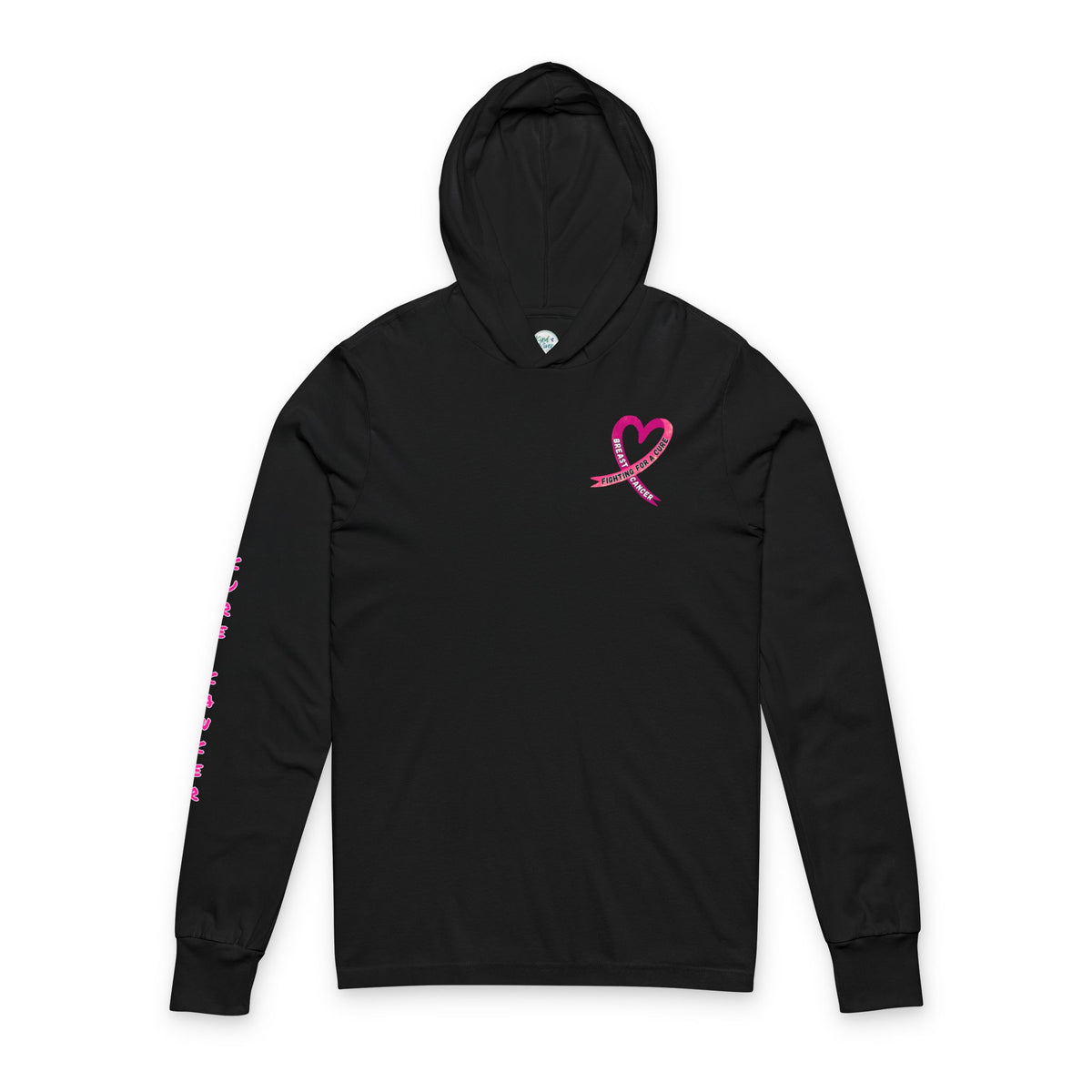 Fighting for a Cure Awareness/Research Hooded Long Sleeve Tee (Adult) — "Funding+Research+Science=Cure"