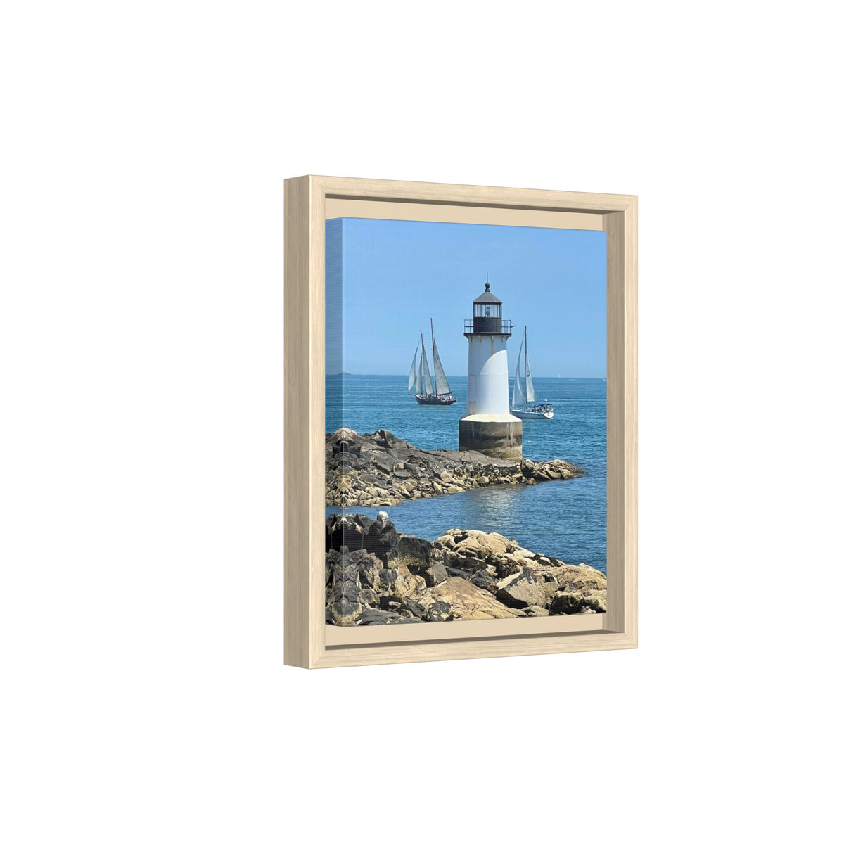 Coastal Lighthouse Canvas Framed Print (original photograph by Kind River Studio)