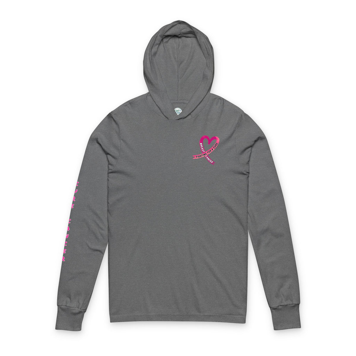 Fighting for a Cure Awareness/Research Hooded Long Sleeve Tee (Adult) — "Funding+Research+Science=Cure"