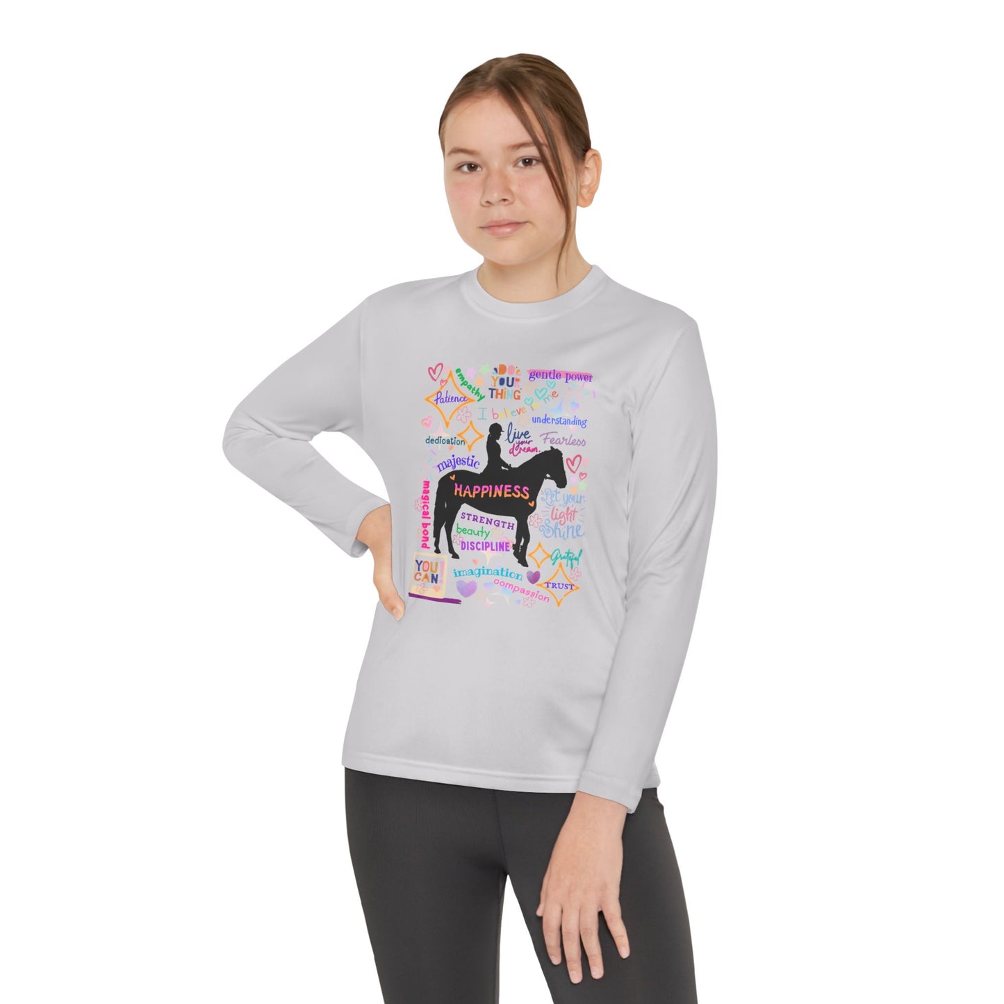 Tee - Long Sleeve (Youth) - Equestrian Positive Affirmations