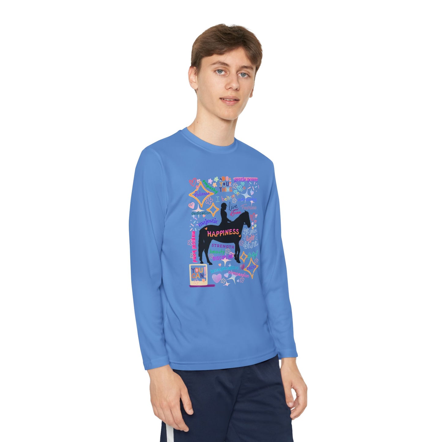 Tee - Long Sleeve (Youth) - Equestrian Positive Affirmations