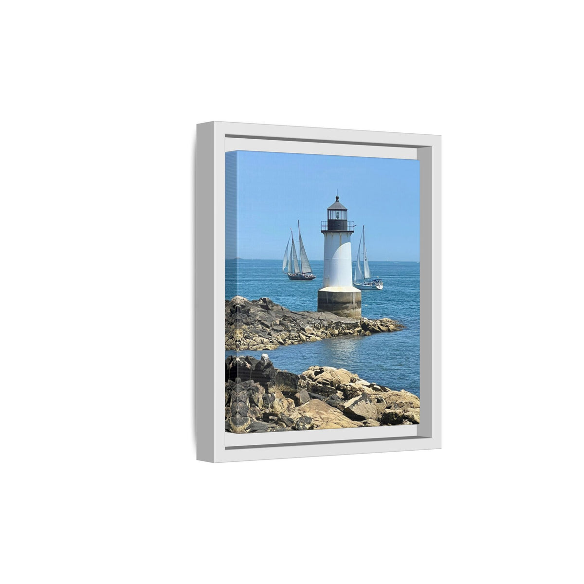 Coastal Lighthouse Canvas Framed Print (original photograph by Kind River Studio)