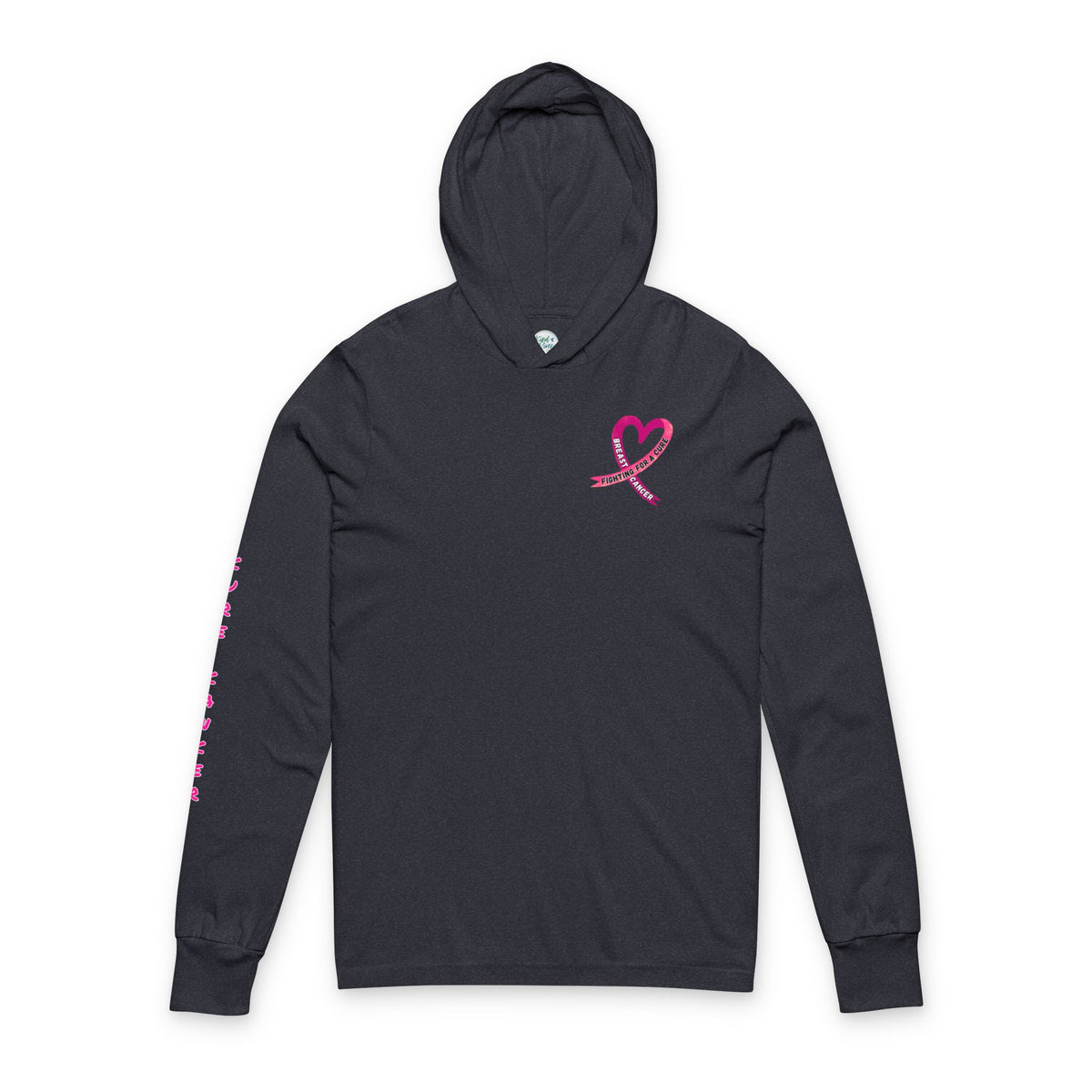 Fighting for a Cure Awareness/Research Hooded Long Sleeve Tee (Adult) — "Funding+Research+Science=Cure"