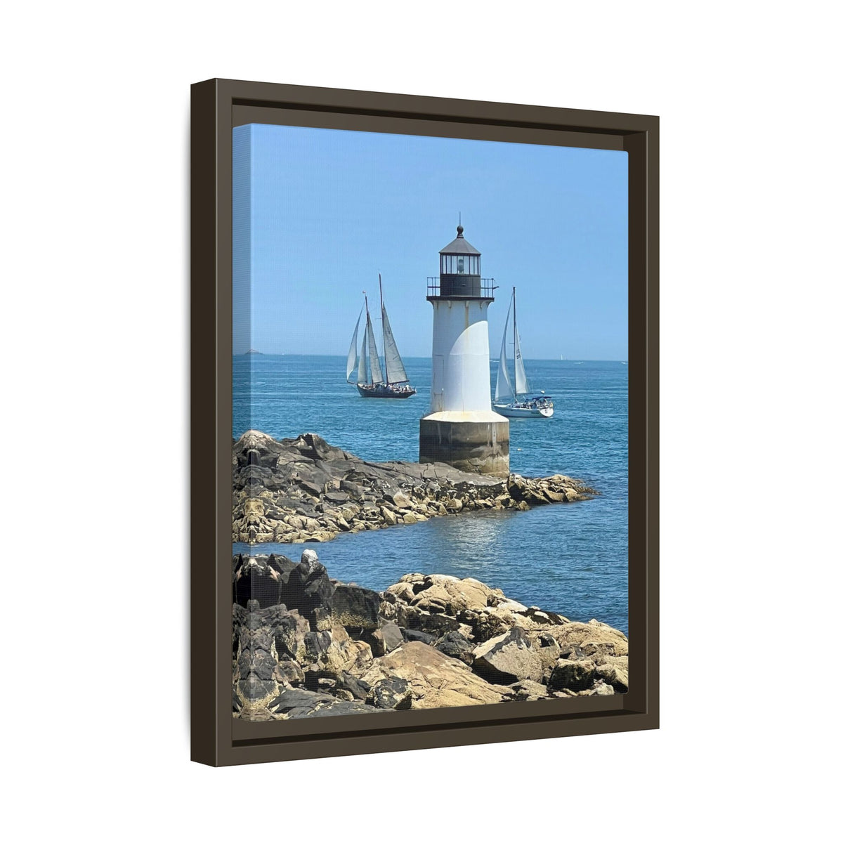 Coastal Lighthouse Canvas Framed Print (original photograph by Kind River Studio)