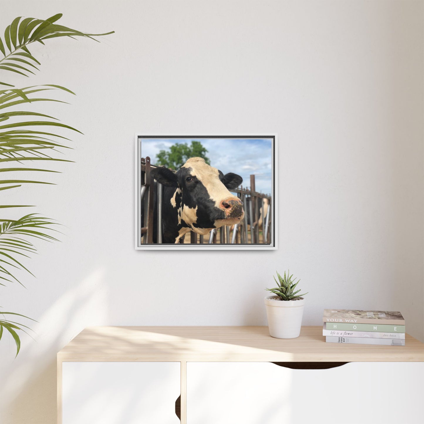 Canvas Print in Frame - Hello Holstein (original photograph by Kind River Studio)