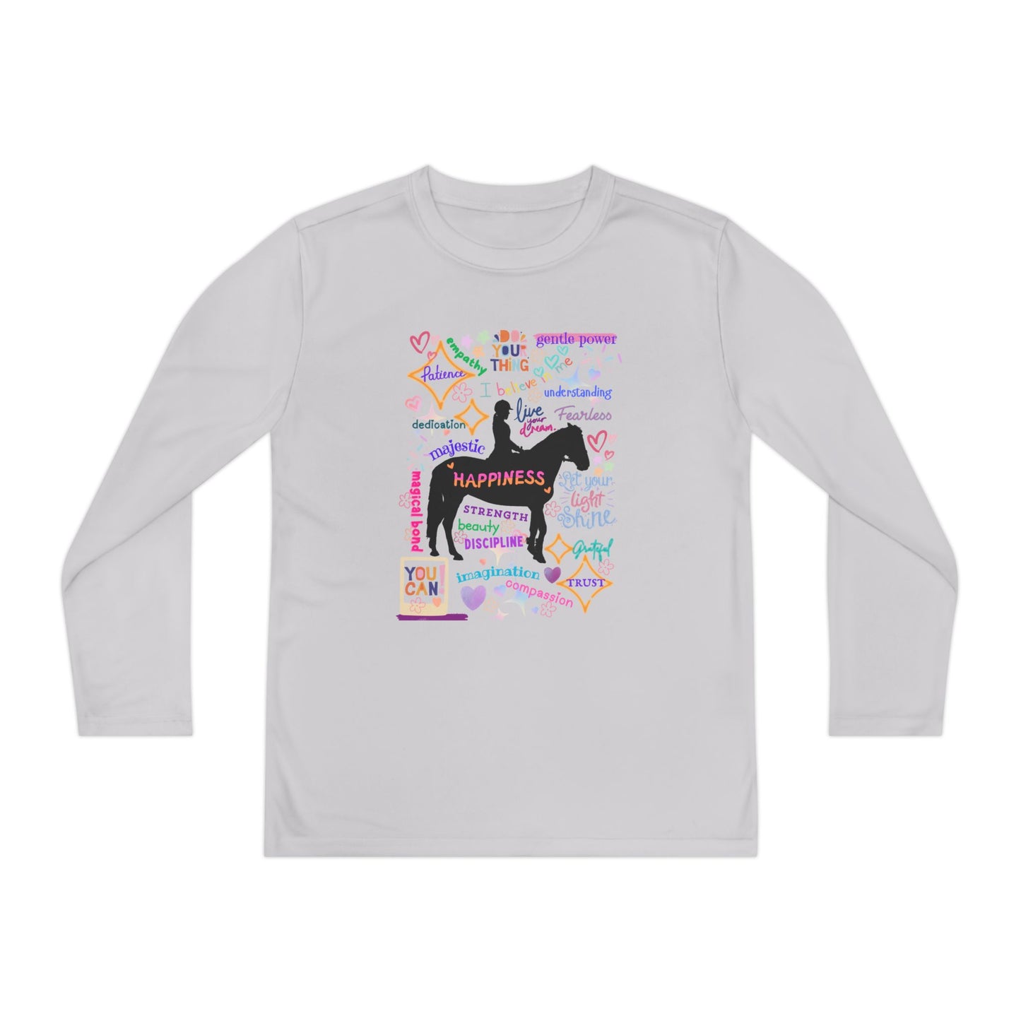 Tee - Long Sleeve (Youth) - Equestrian Positive Affirmations