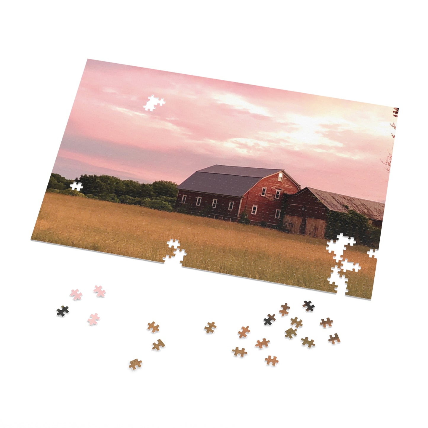Jigsaw Puzzle (1000 pcs) - Red Barn at Dusk