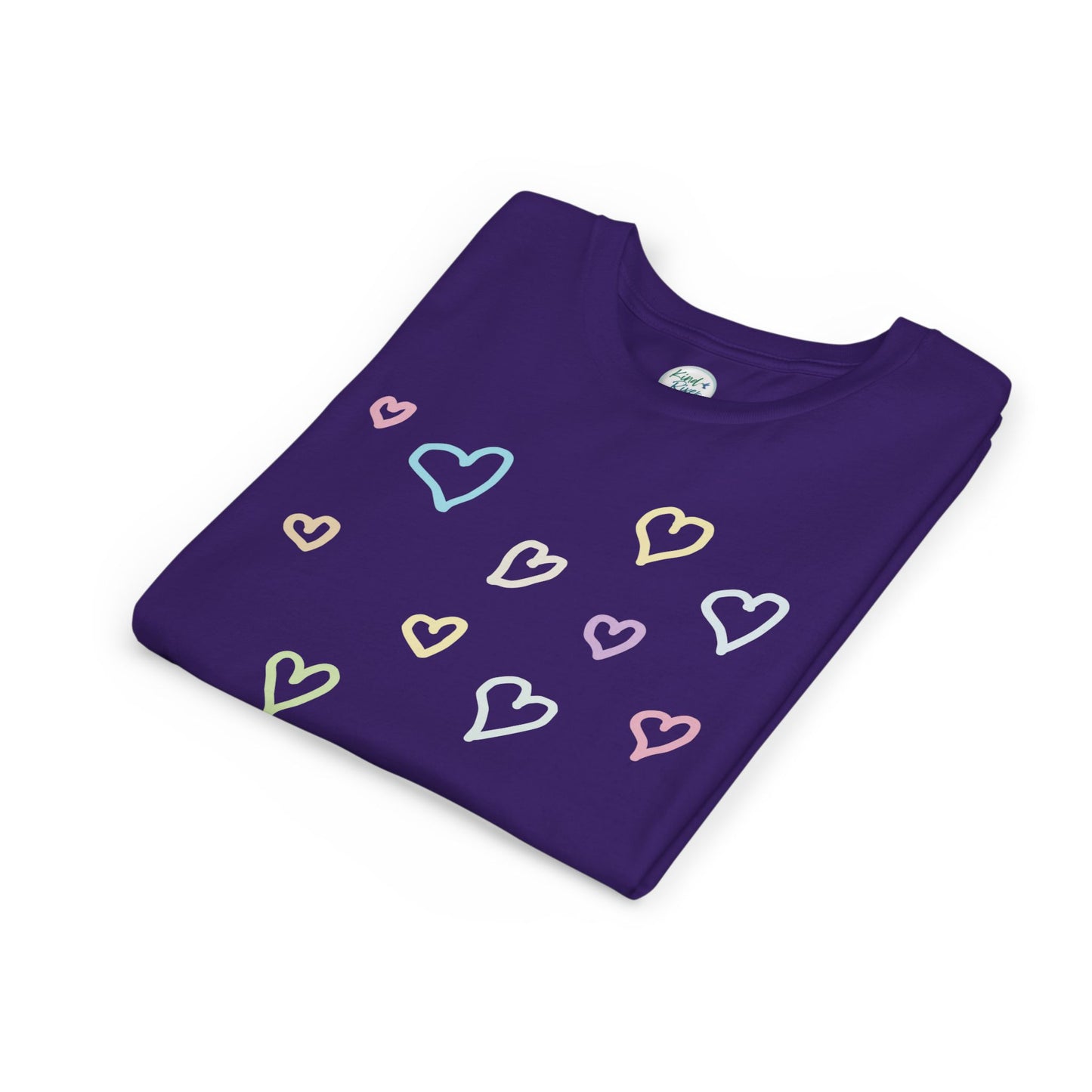 Pastel Hand Drawn Hearts Tee (Youth)