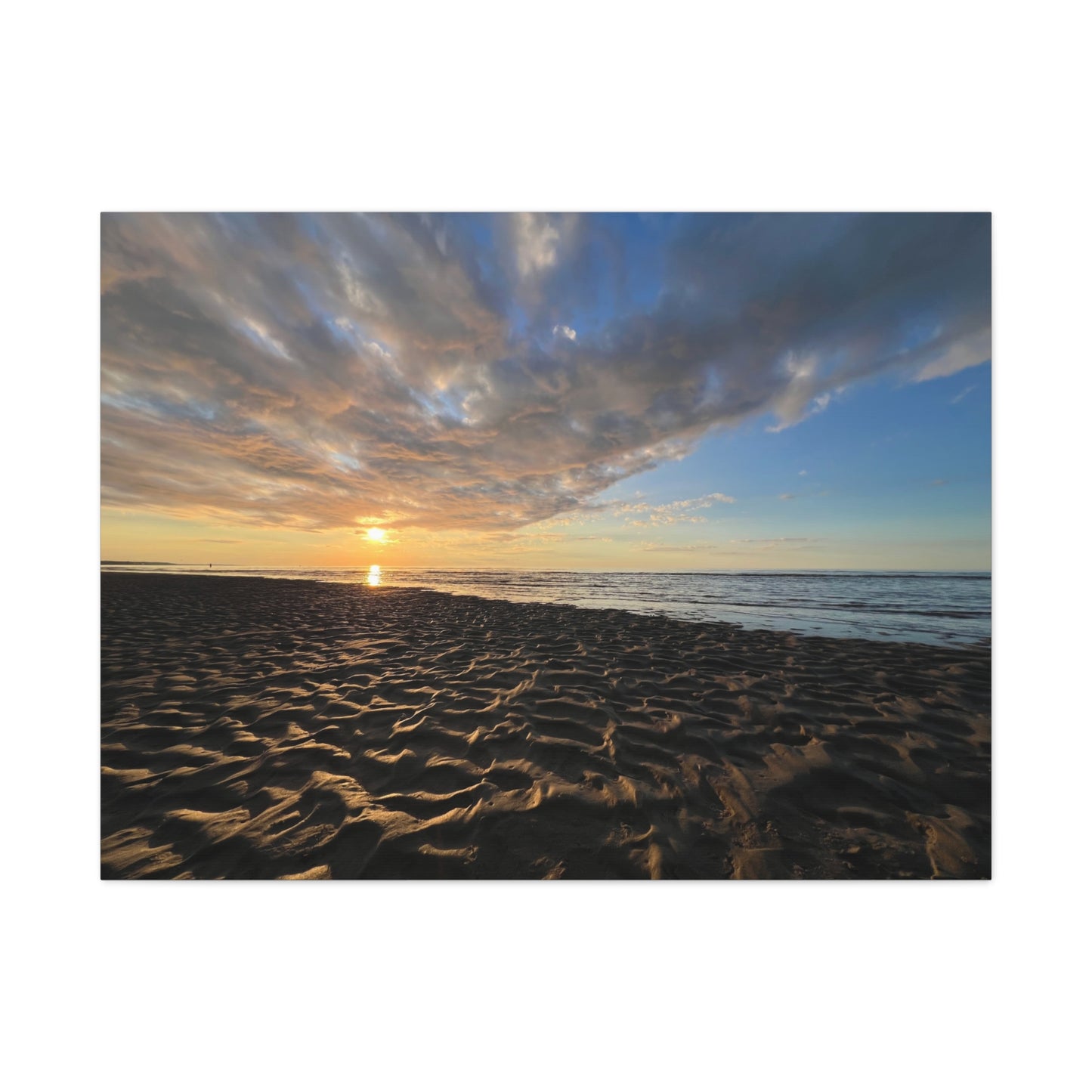 Canvas Print - Sunset Beach Textured Seascape Cape Cod (original photograph by Kind River Studio)