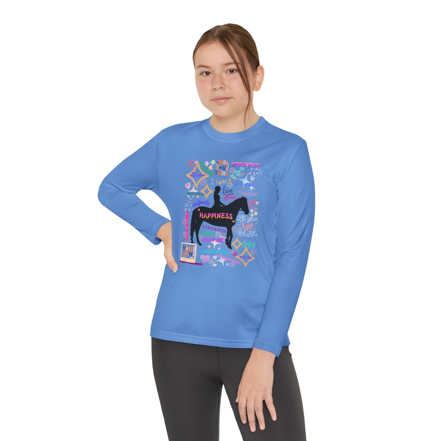 Tee - Long Sleeve (Youth) - Equestrian Positive Affirmations