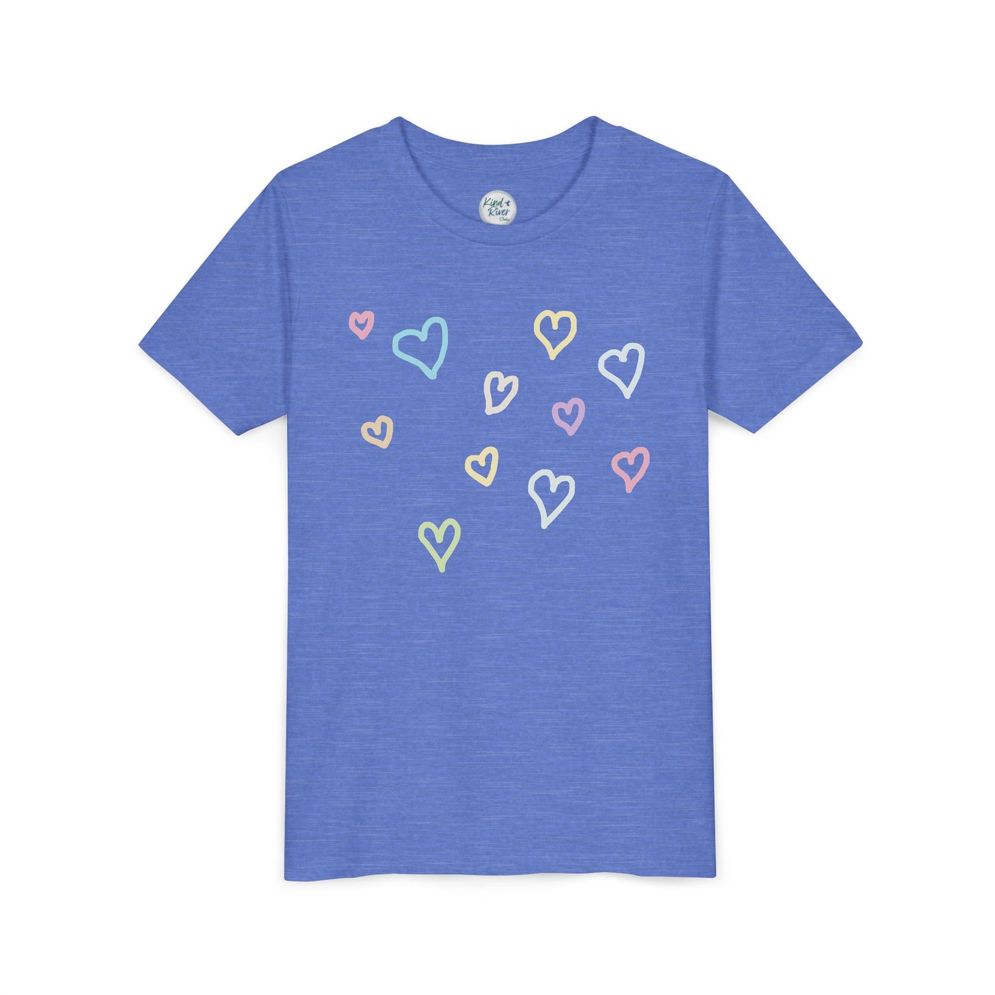 Pastel Hand Drawn Hearts Tee (Youth)