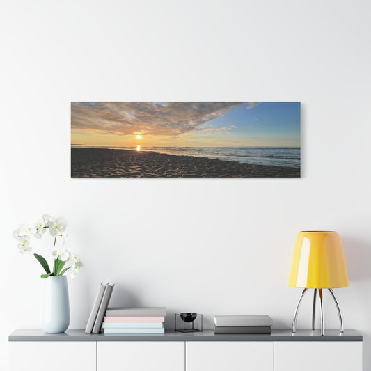 Canvas Print - Sunset Beach Textured Seascape (original photograph by Kind River Studio)