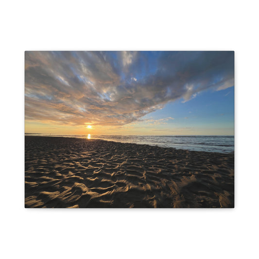 Canvas Print - Sunset Beach Textured Seascape Cape Cod (original photograph by Kind River Studio)