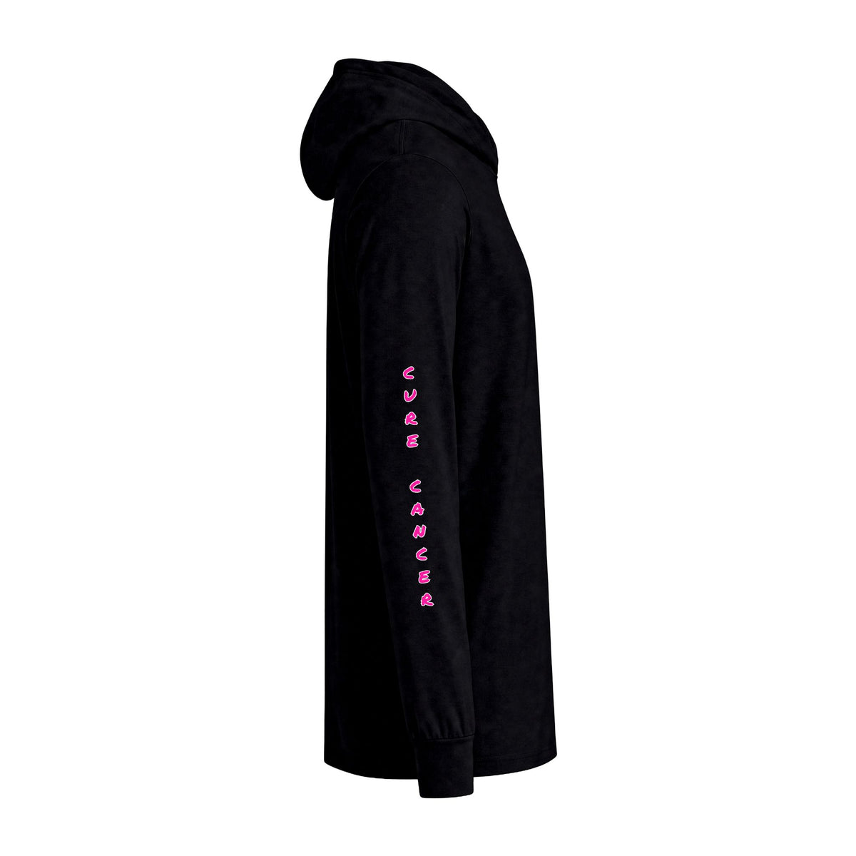 Fighting for a Cure Awareness/Research Hooded Long Sleeve Tee (Adult) — "Funding+Research+Science=Cure"
