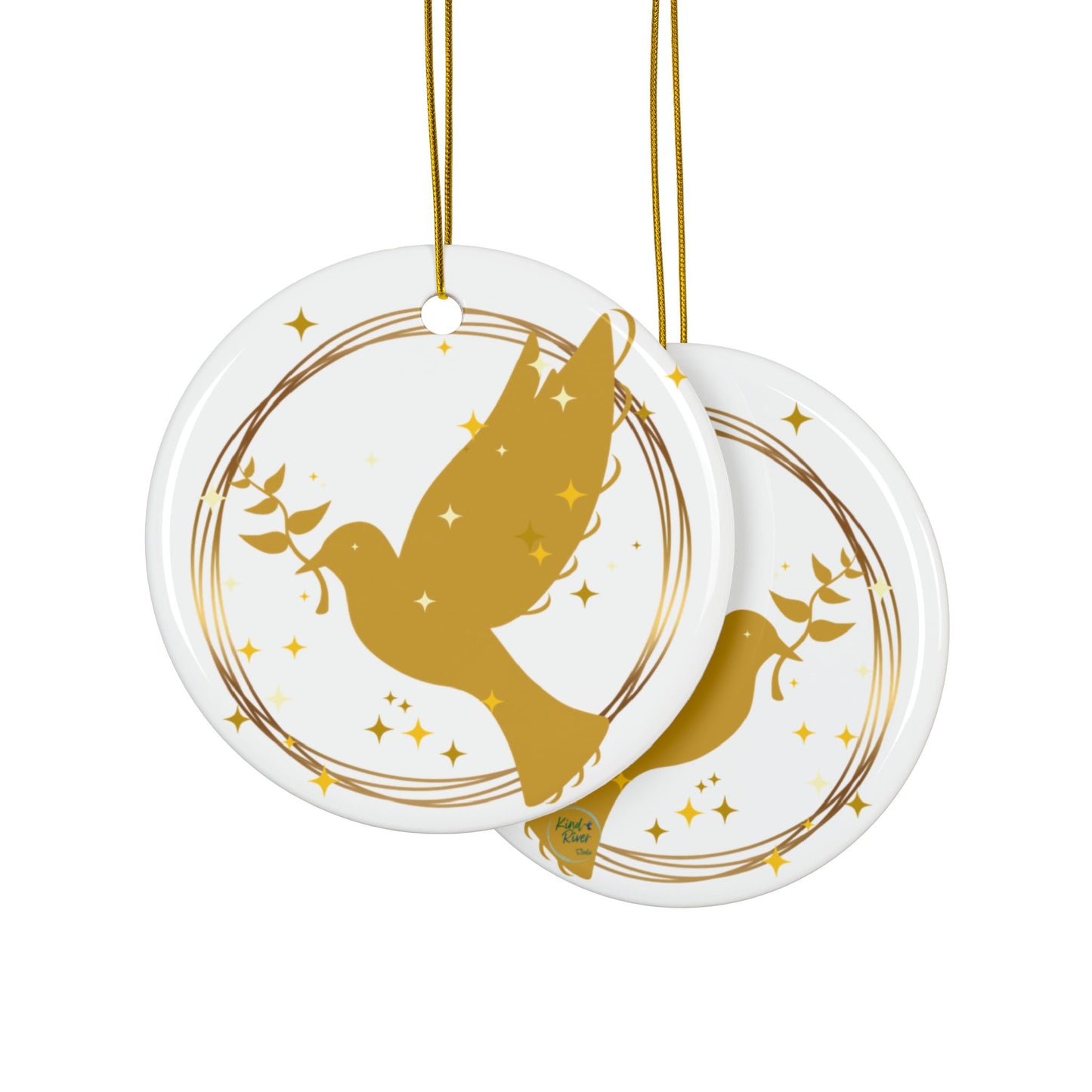 Ornament (Ceramic | Round) - Peace Dove