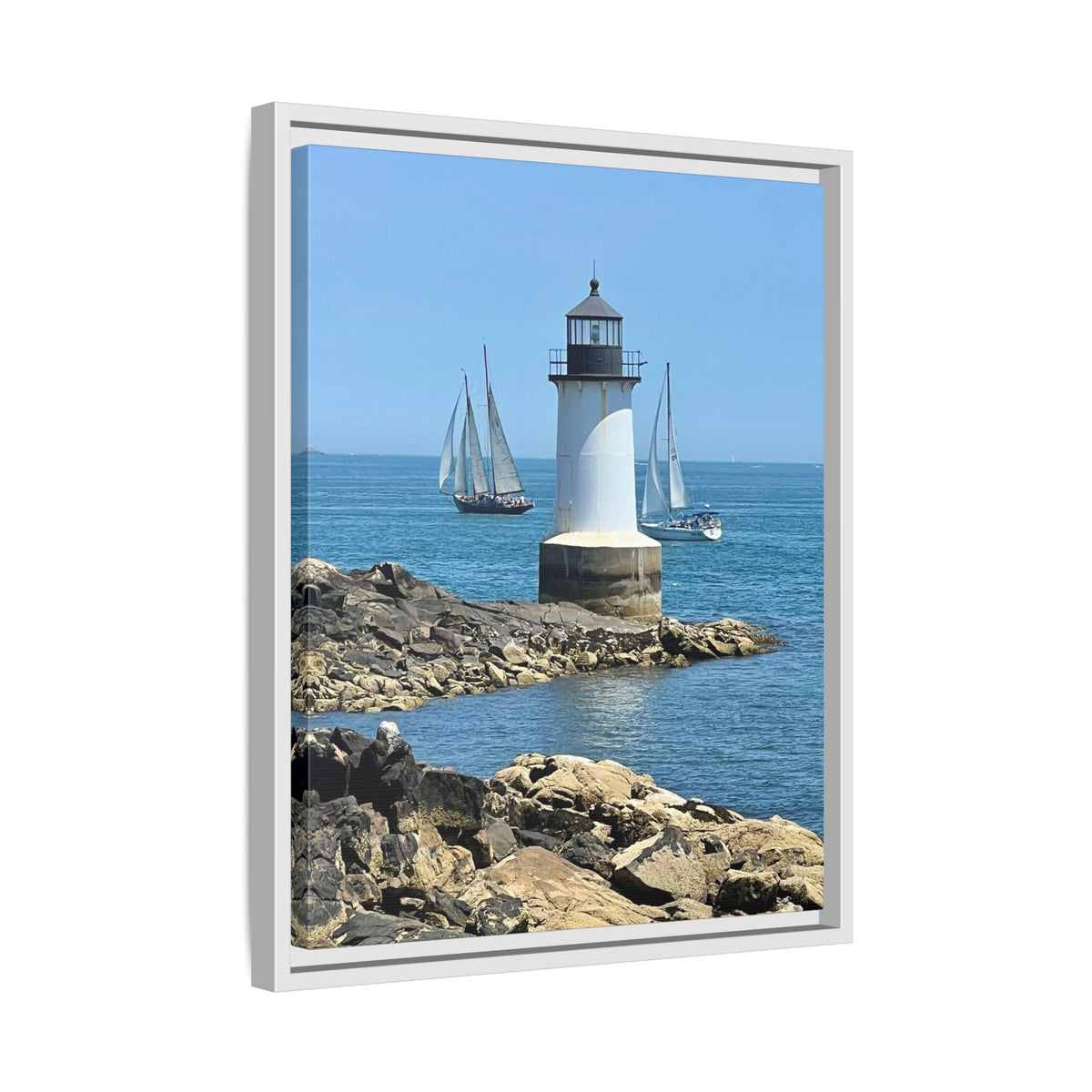 Coastal Lighthouse Canvas Framed Print (original photograph by Kind River Studio)